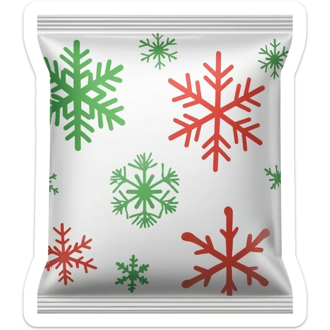 packet of Christmas hot chocolate with green and red snowflakes on to it sticker