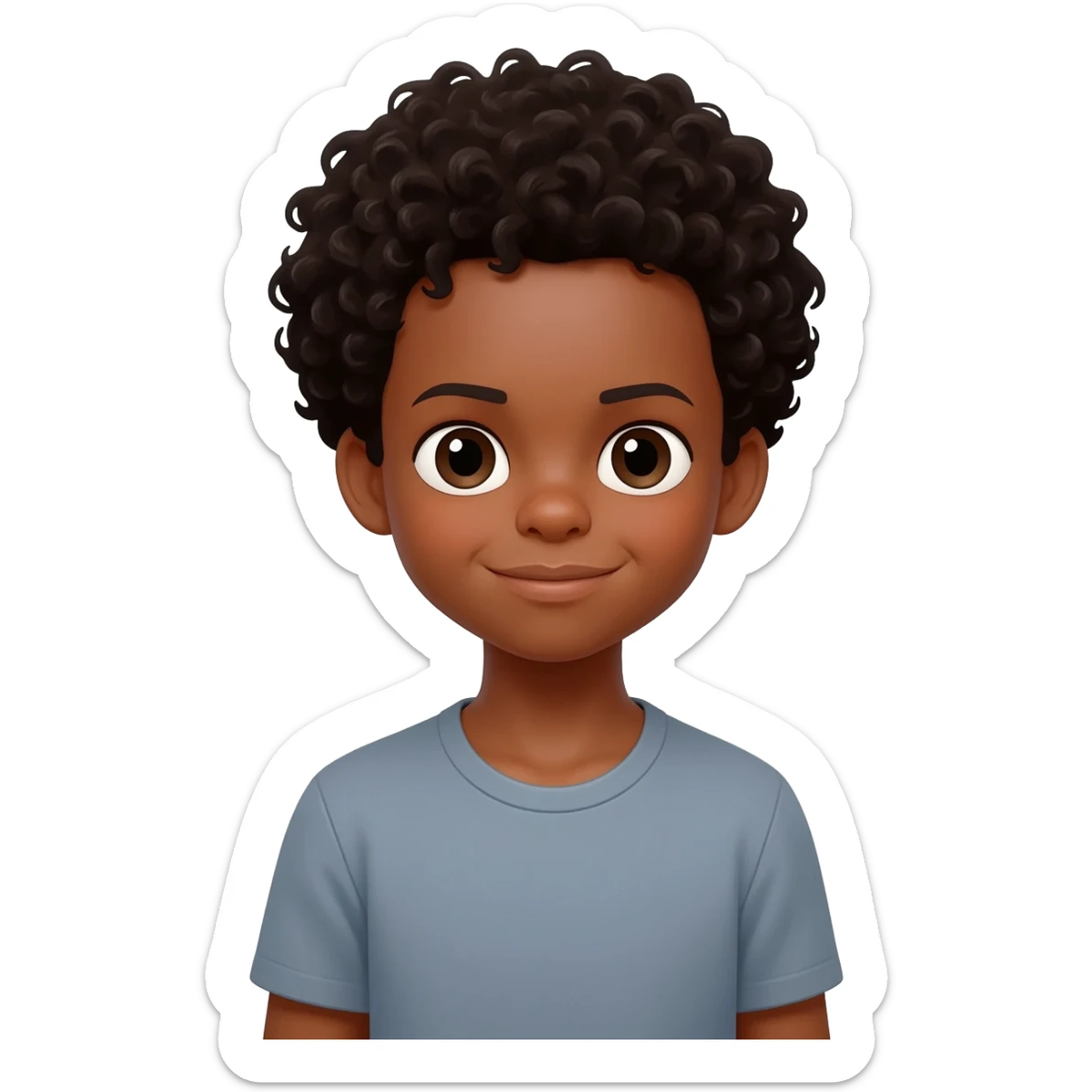 saying thank you black boy curly hair sticker