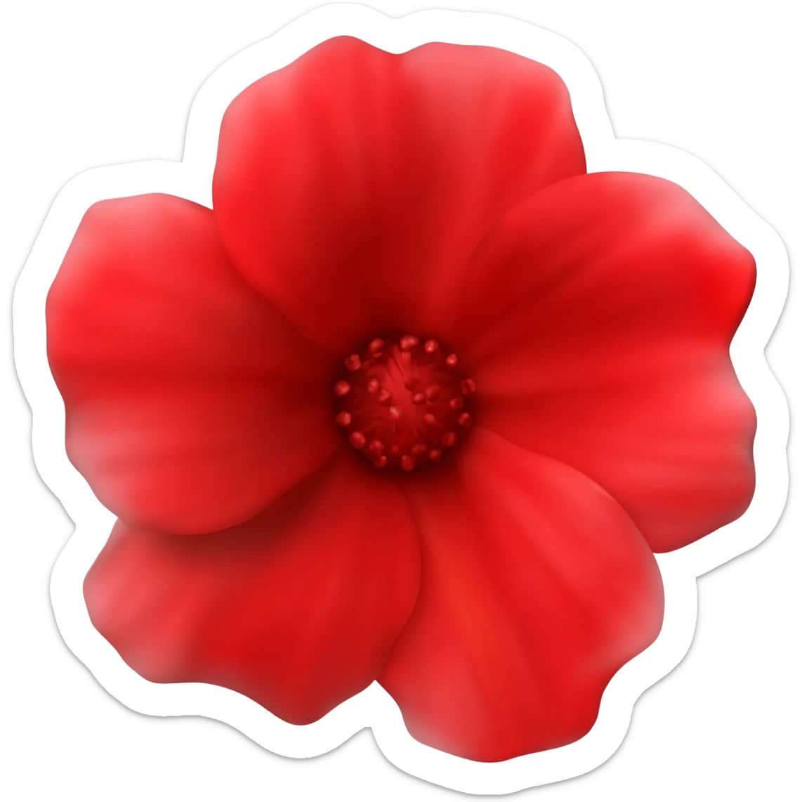 Red flower real sticker