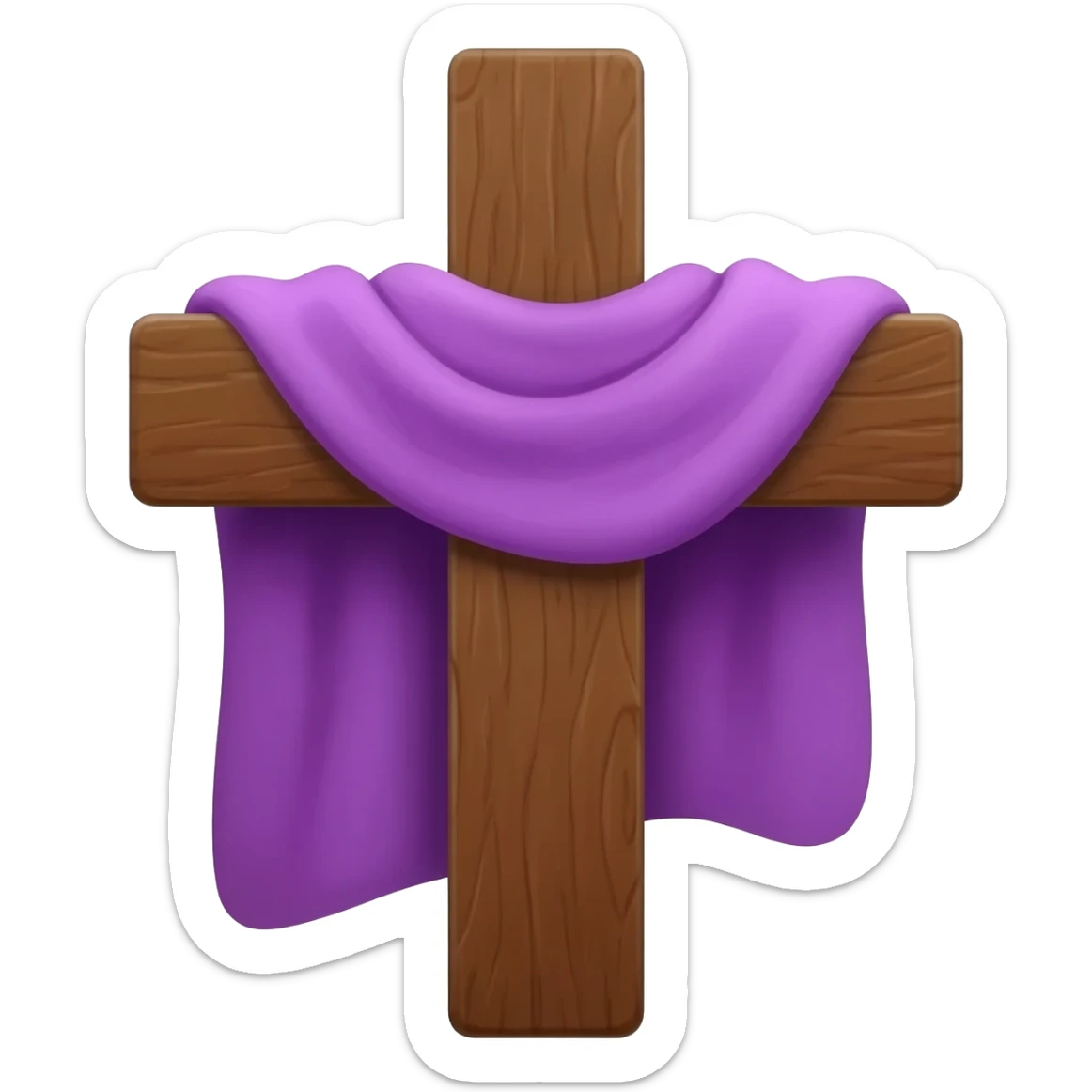 Cruz cuaresma, con manta morada sticker