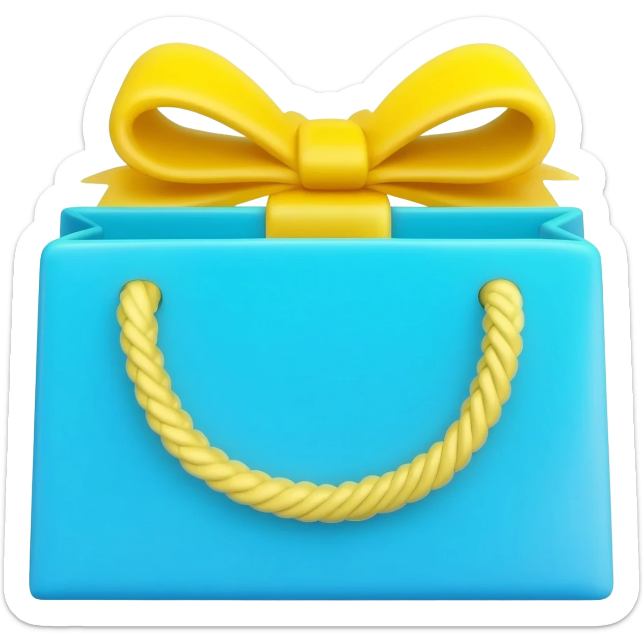birthday gift shopping bag in blue and yellow sticker