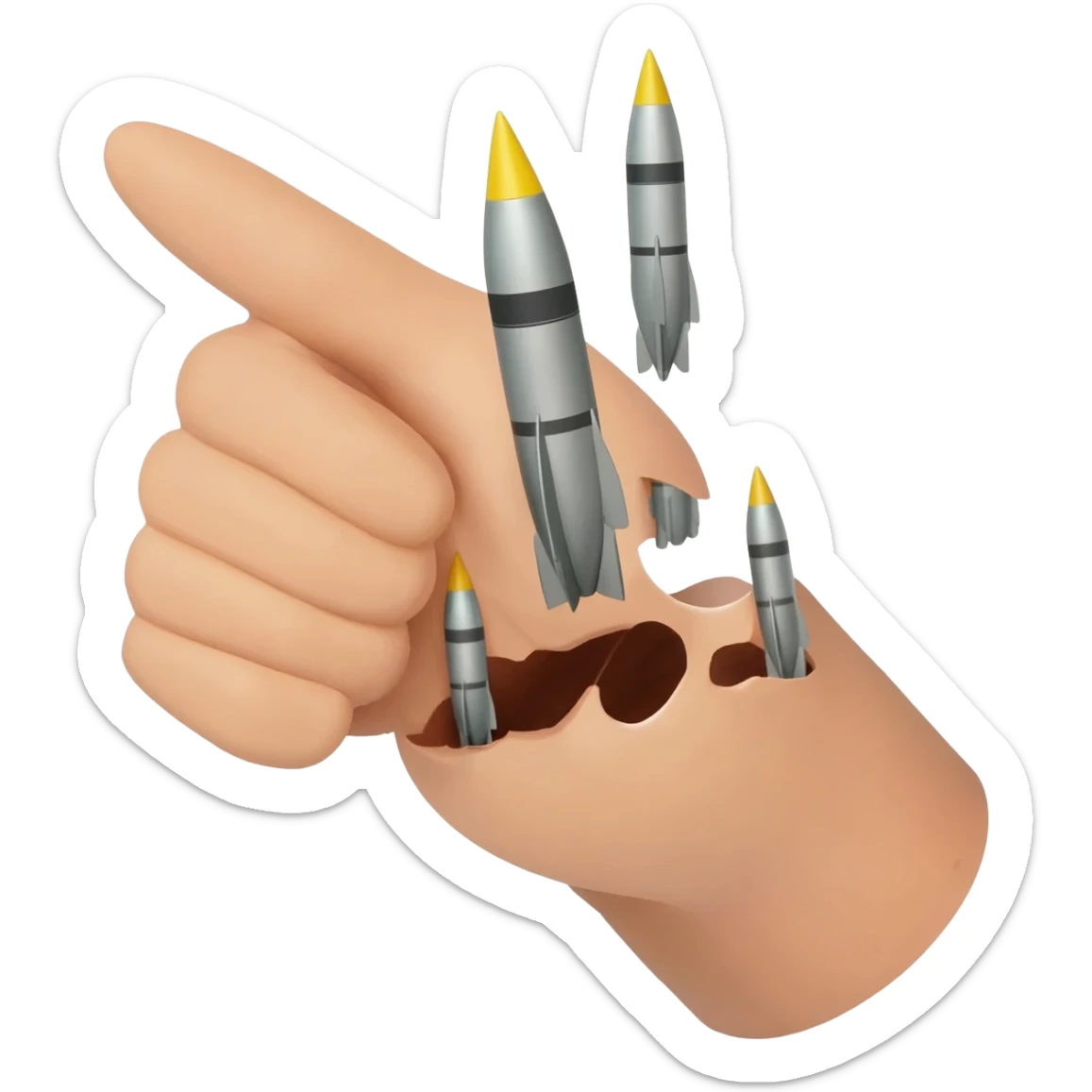hand grow missile sticker