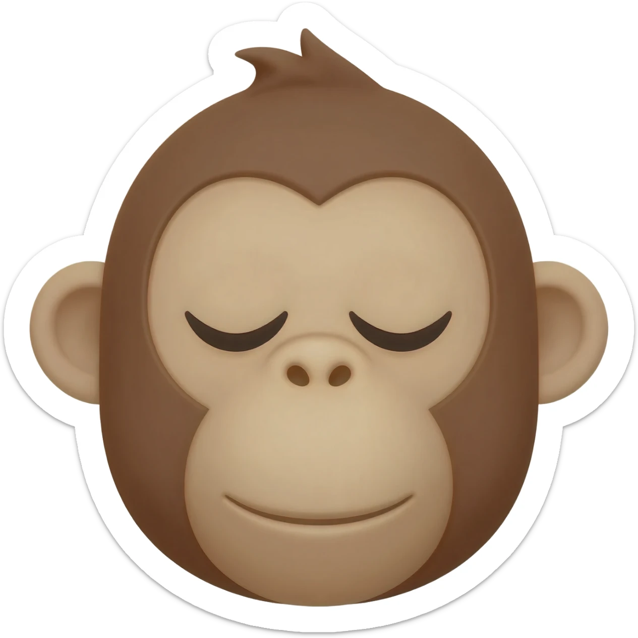 Monkey with eyes and mouth and ears closed sticker