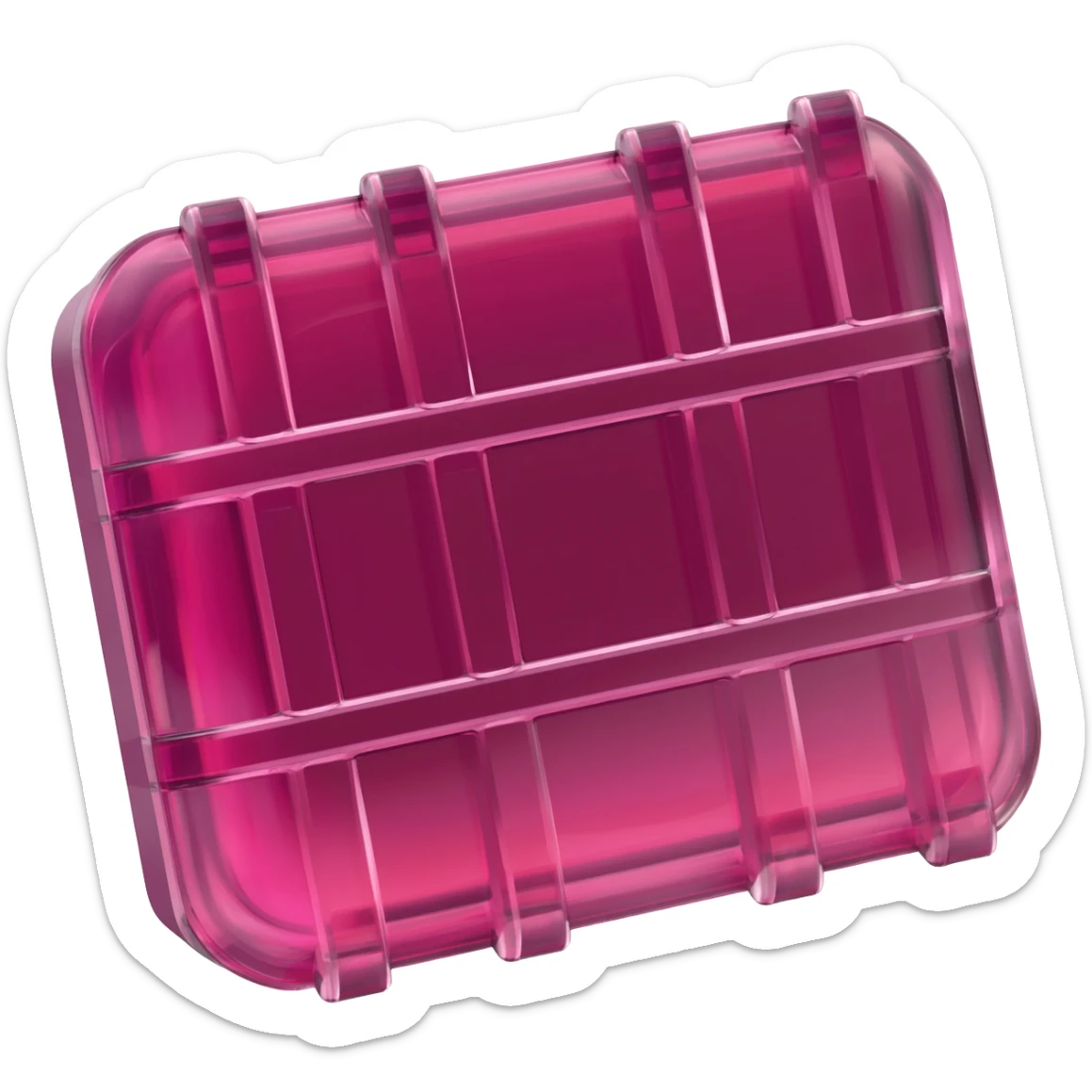 make a ammo box/case but with ruby transparent texture textures from 45 degree view sticker