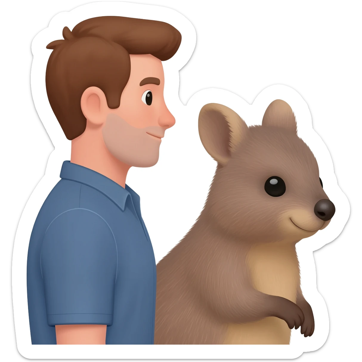 Man and quokka sticker