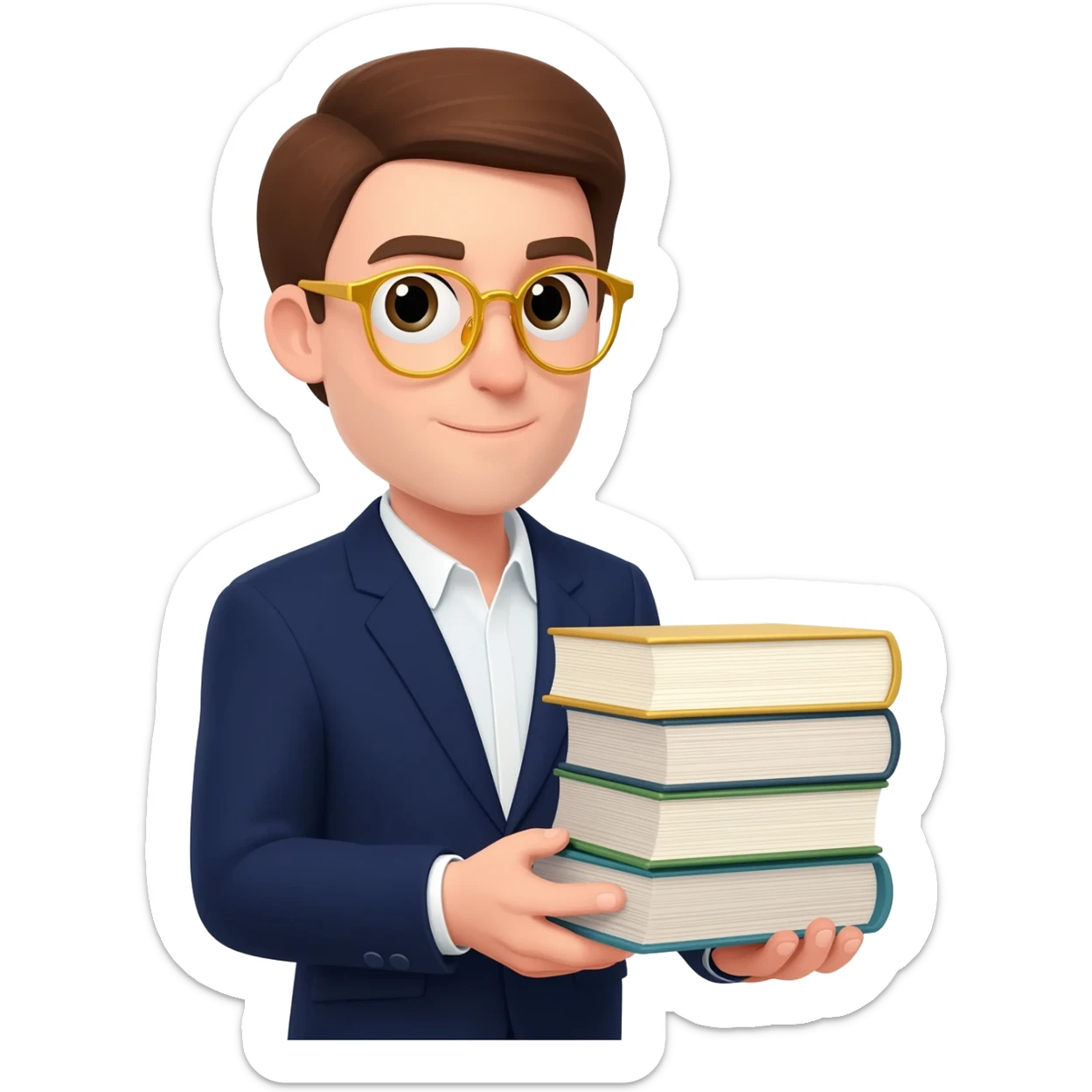 rich nerd with glasses sticker