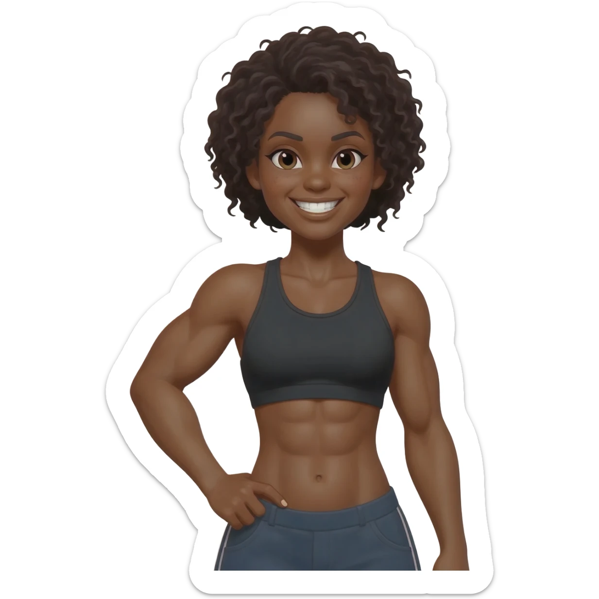 buff black girl sticker