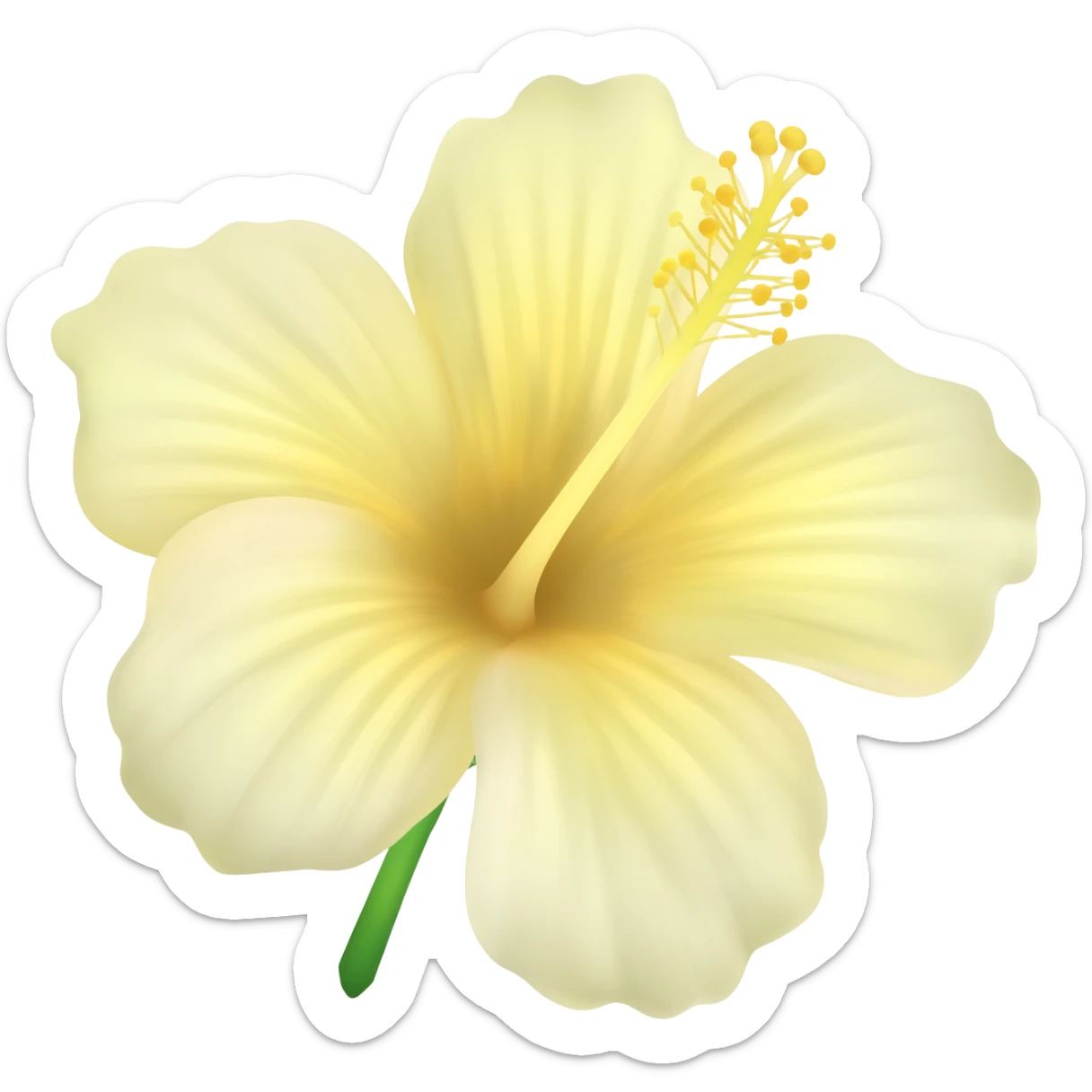 A pale yellow hibiscus sticker