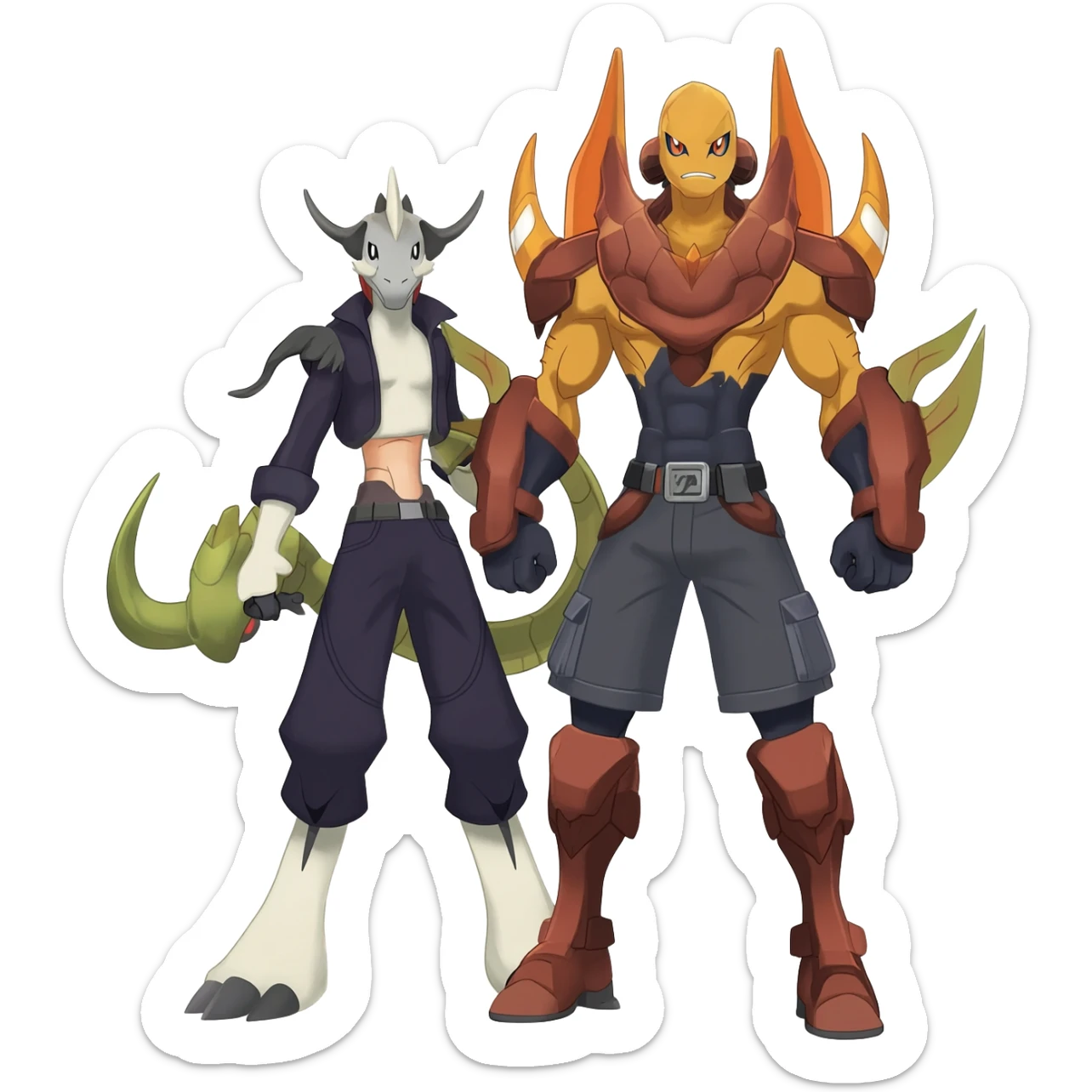 tough cool Noibat-Noivern-Trico-Scyther-Nargacuga-Litten-Hybrid sticker