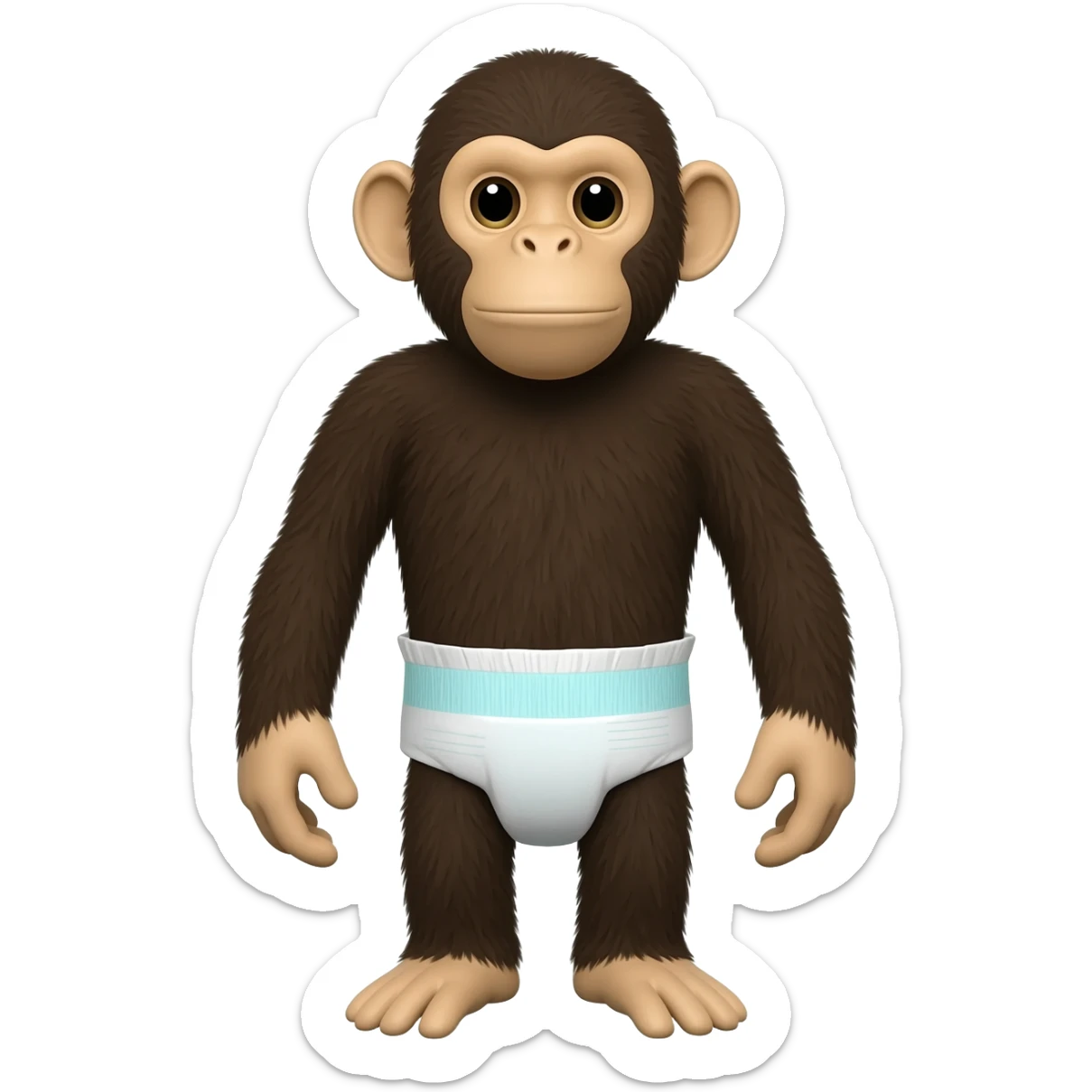 Ape wearing pampers sticker