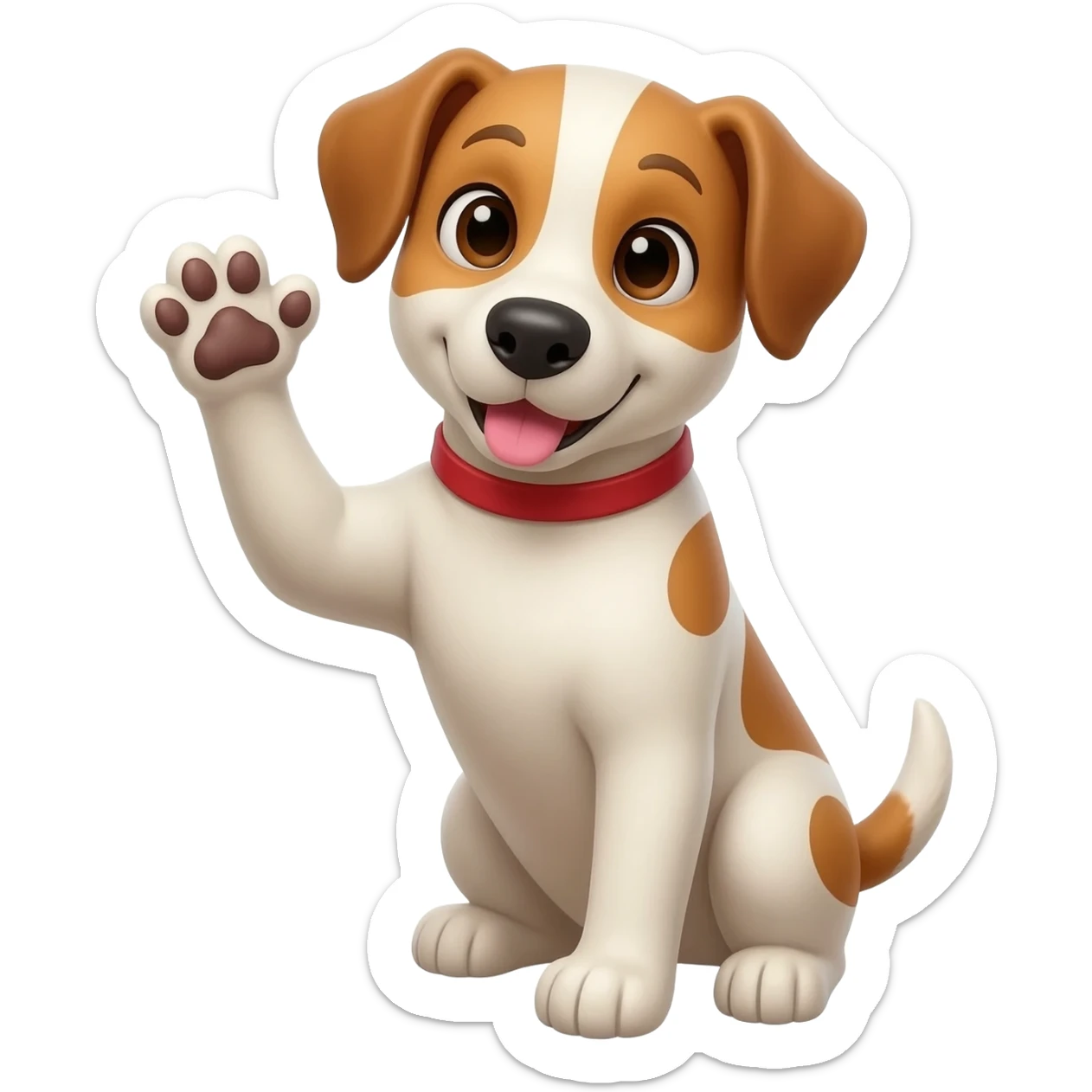 the dog waves his hand sticker