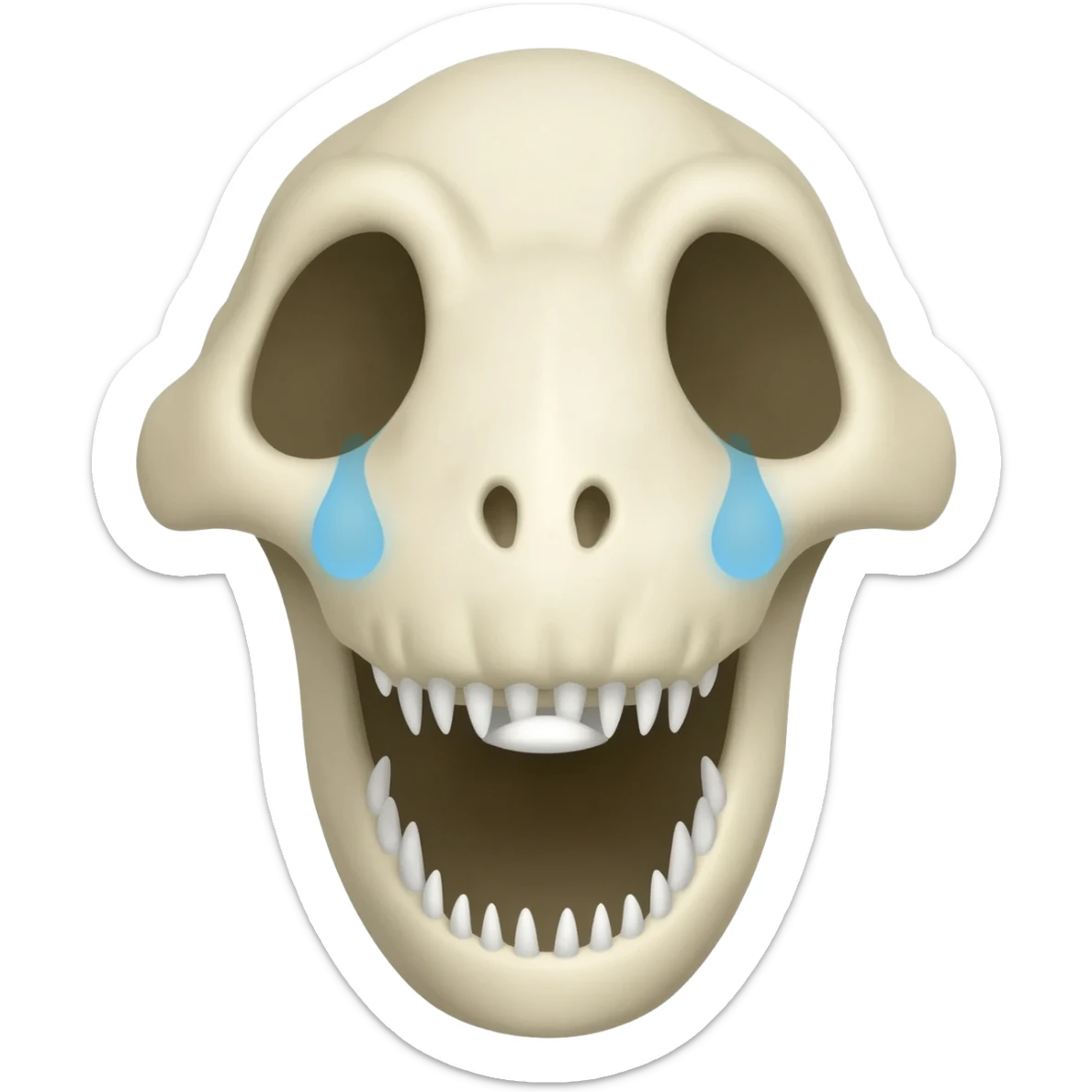 trex skull laugh crying empji sticker