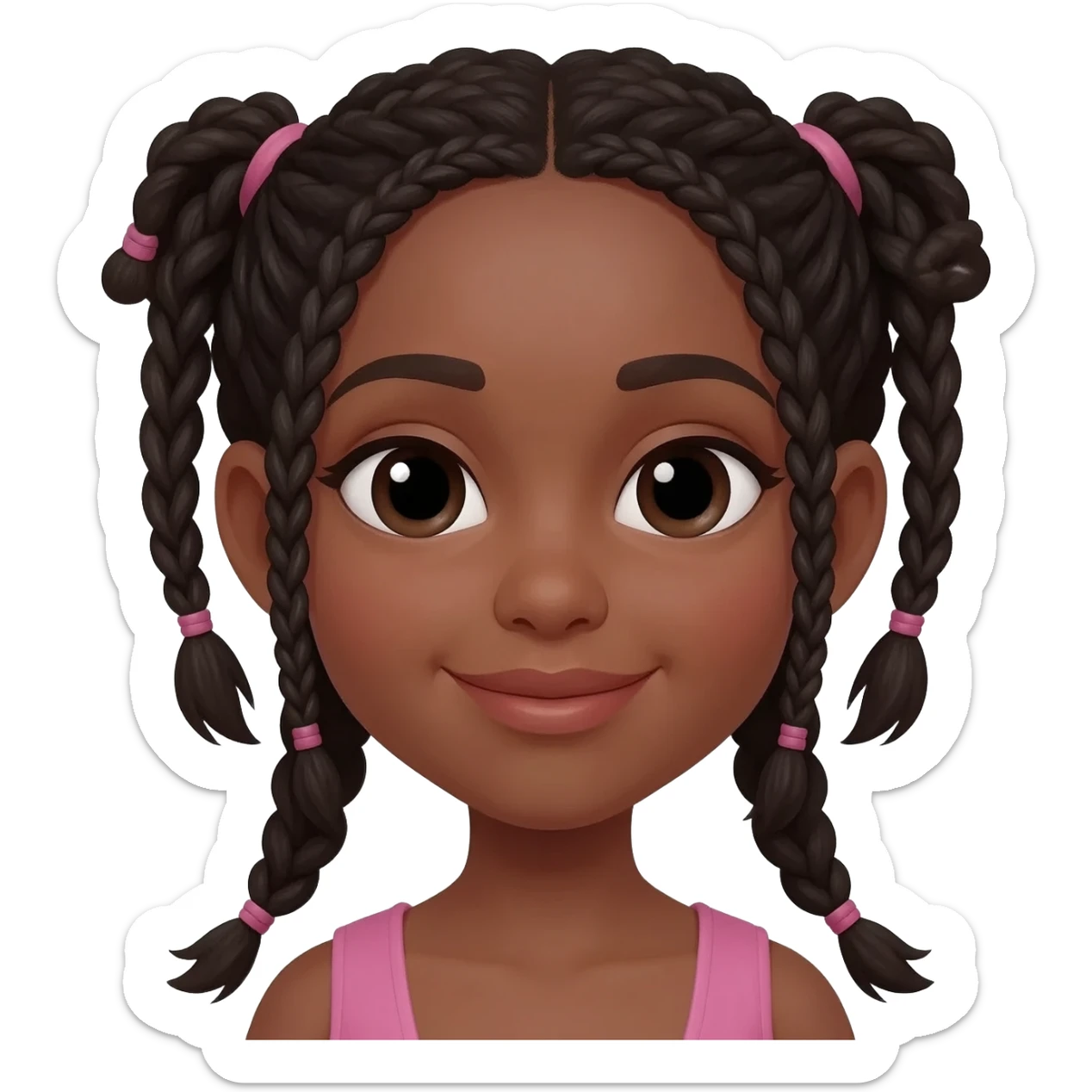 black girl with braids sticker