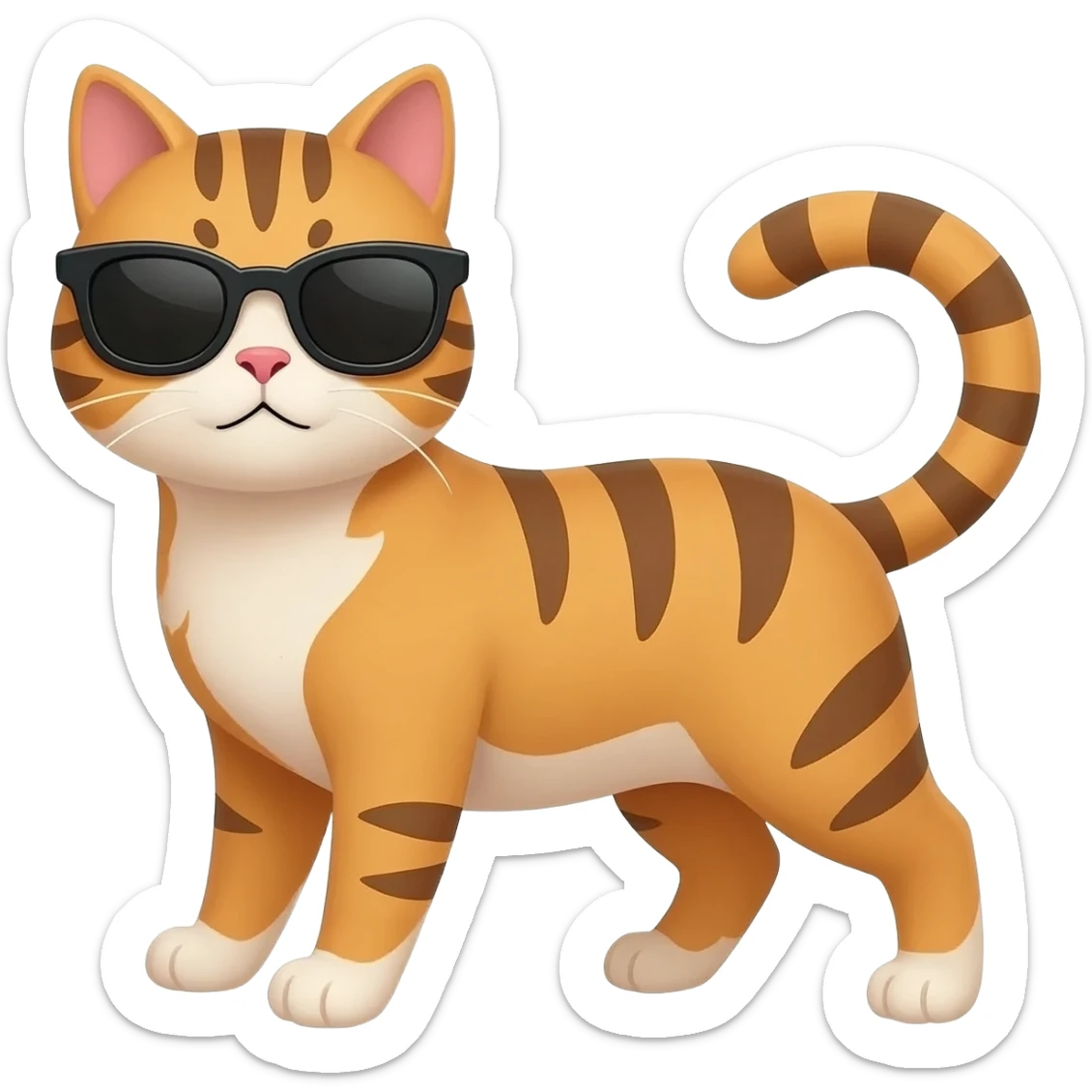 Cat wearing sunglasses sticker