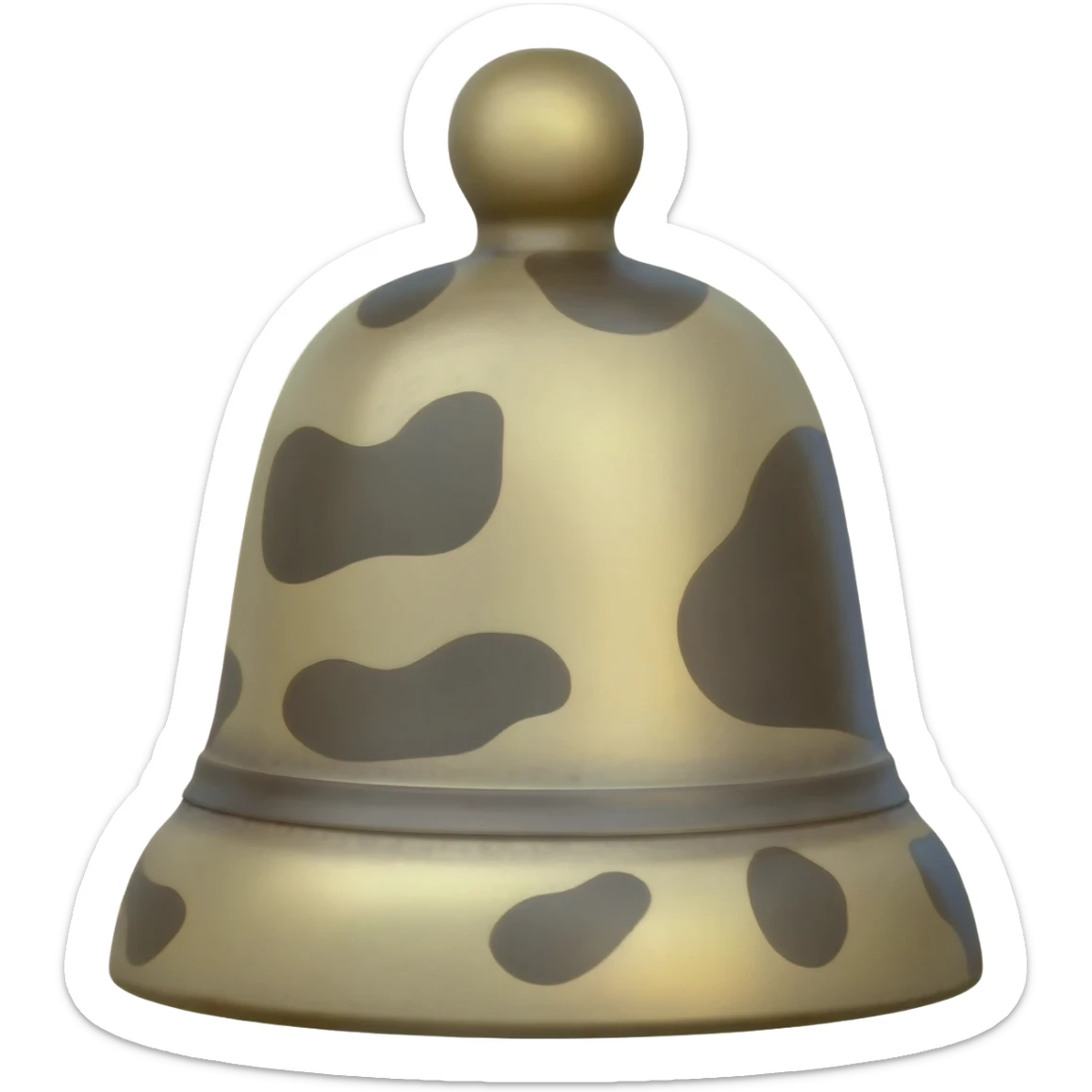 small trapezoid-shaped bell flat edges on a collar with cow pattern sticker