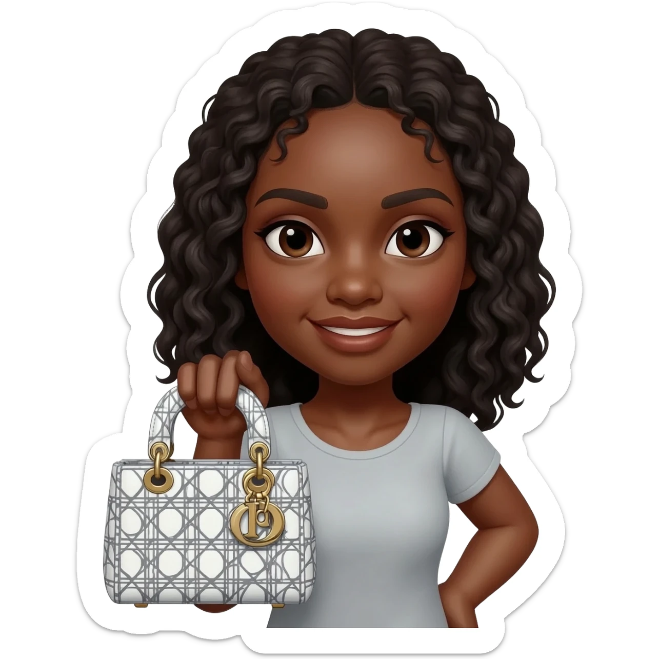 black lady dior bag sticker