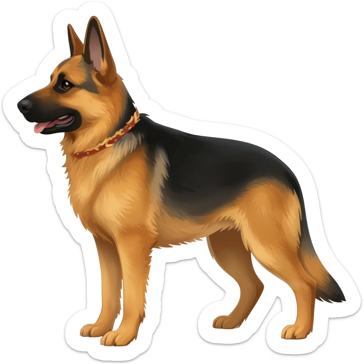 This same girl with a german shepherd dog sticker