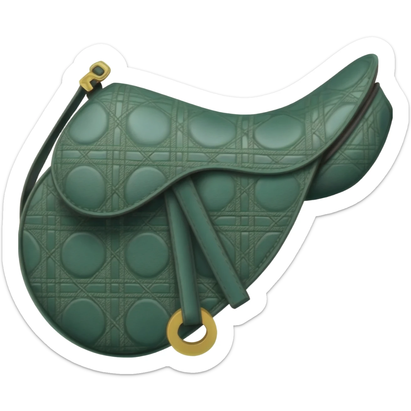 green saddle dior bag sticker