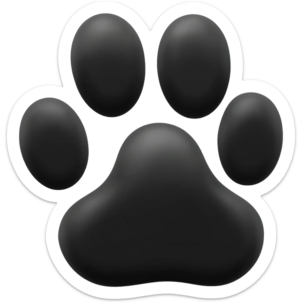 In black color dog single paw sticker
