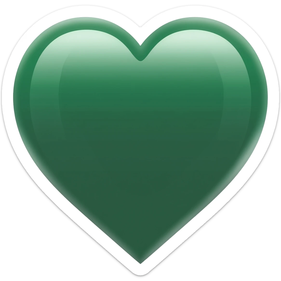 Make a dark green heart sticker
