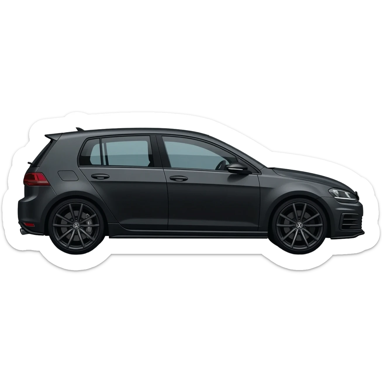 full golf r mk7 2016 black with black rims on the side sticker