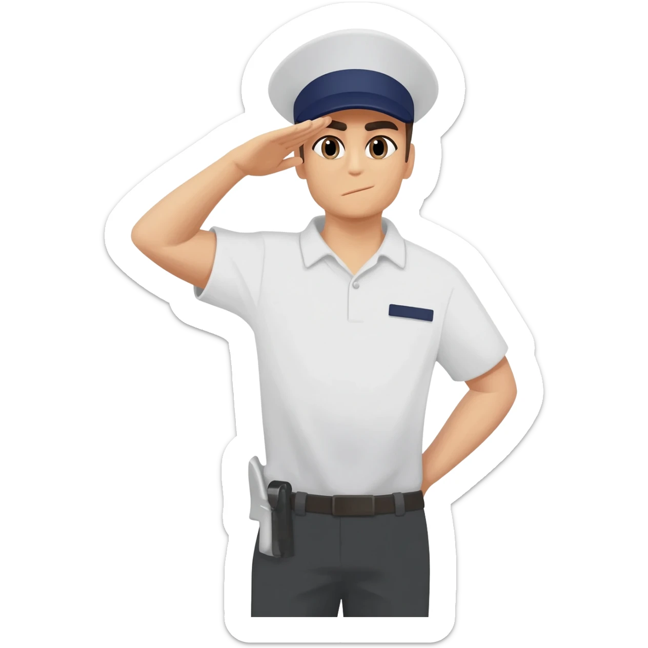 , instructor hat, and in a salute sticker