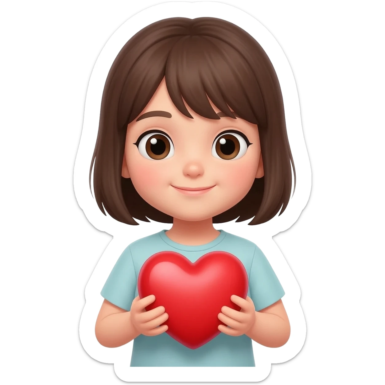 девочка держит сердечко в руках sticker