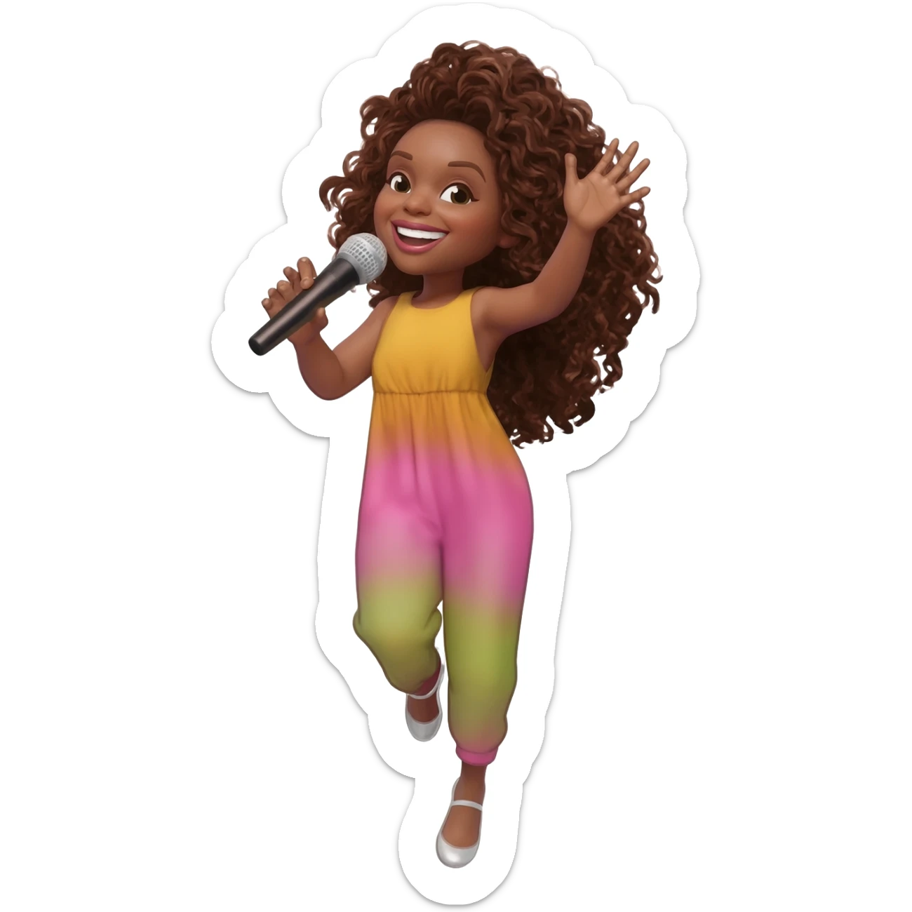 Gonemili Grace chante avec un micro en main sticker