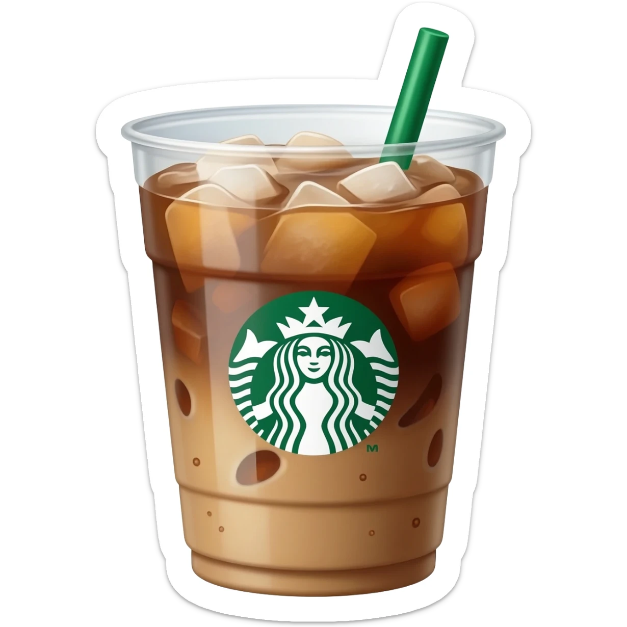 Starbuck ice coffee with ice cubes sticker