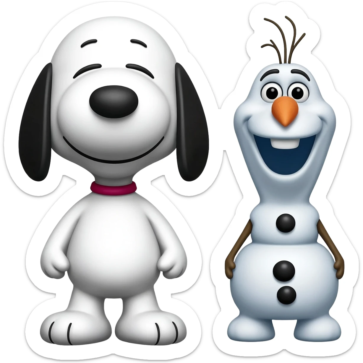 snoopy and Olaf sticker