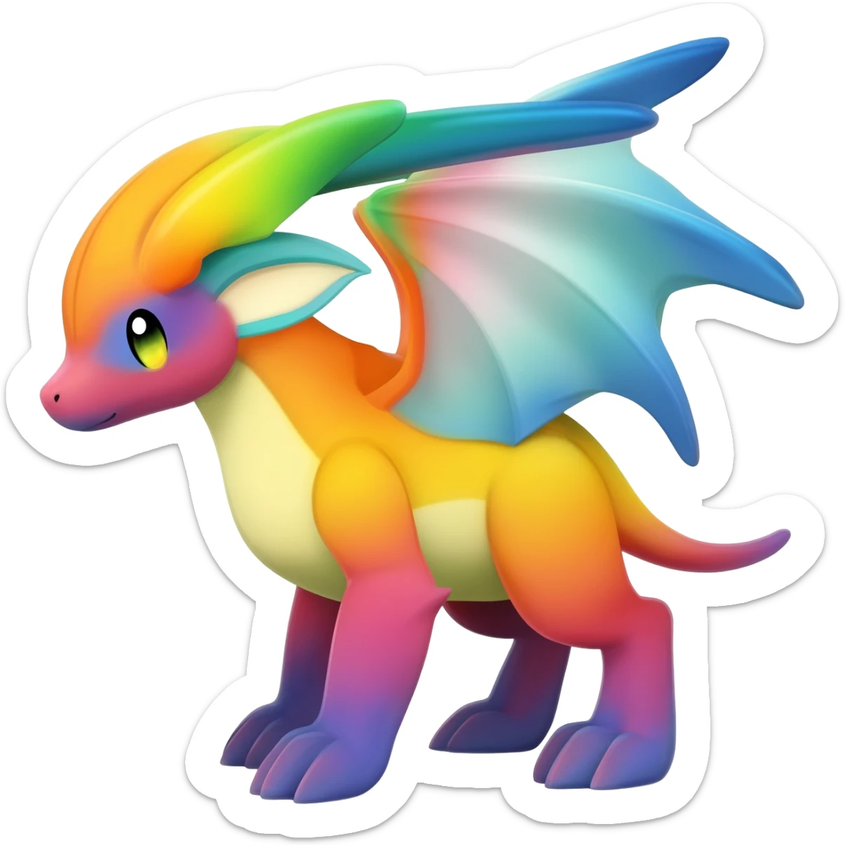 Colorful Exotic Pokémon-Fakémon-hybrid-creature (full body) sticker