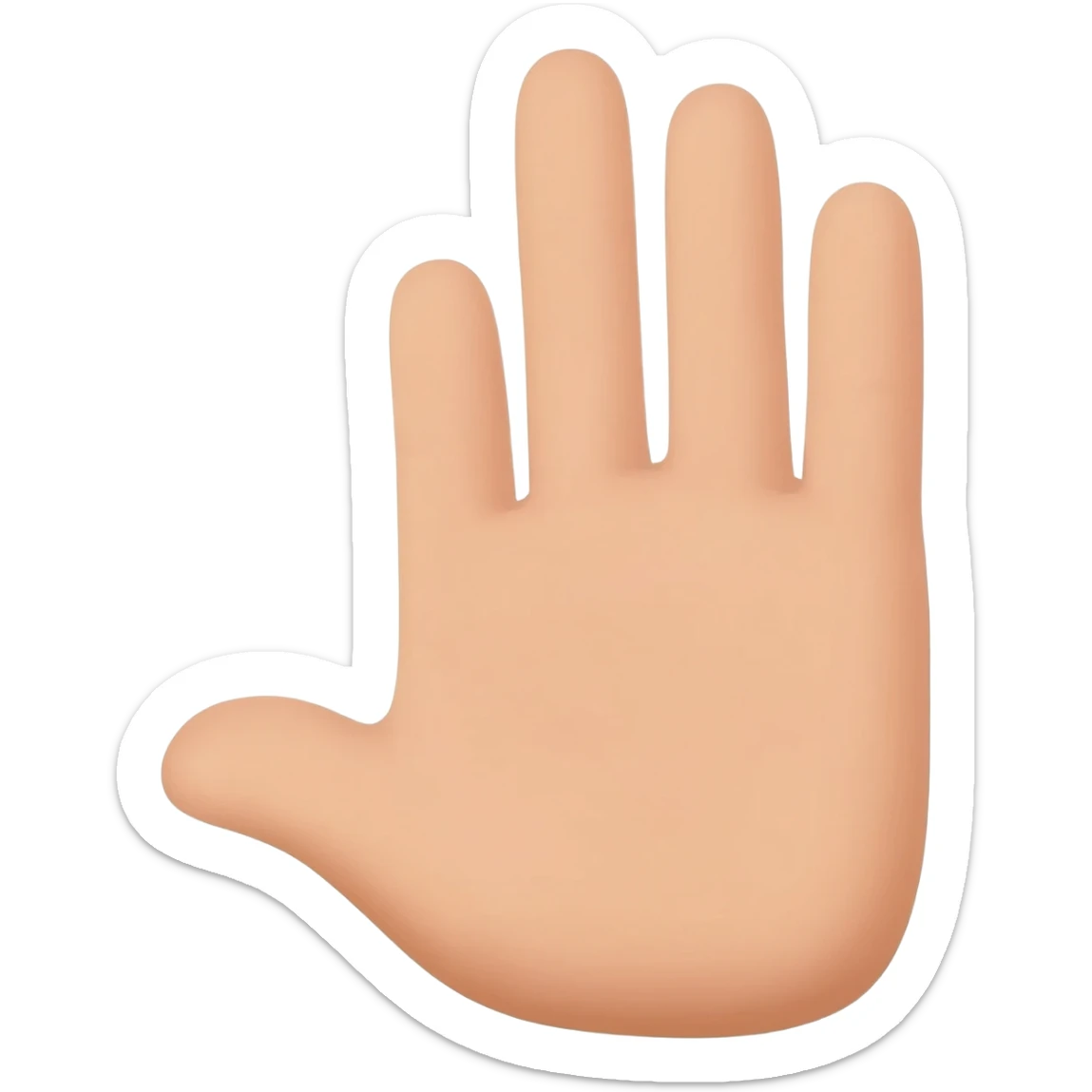 mano con 4 dedos levantados y el pulgar doblado hacia la palma sticker