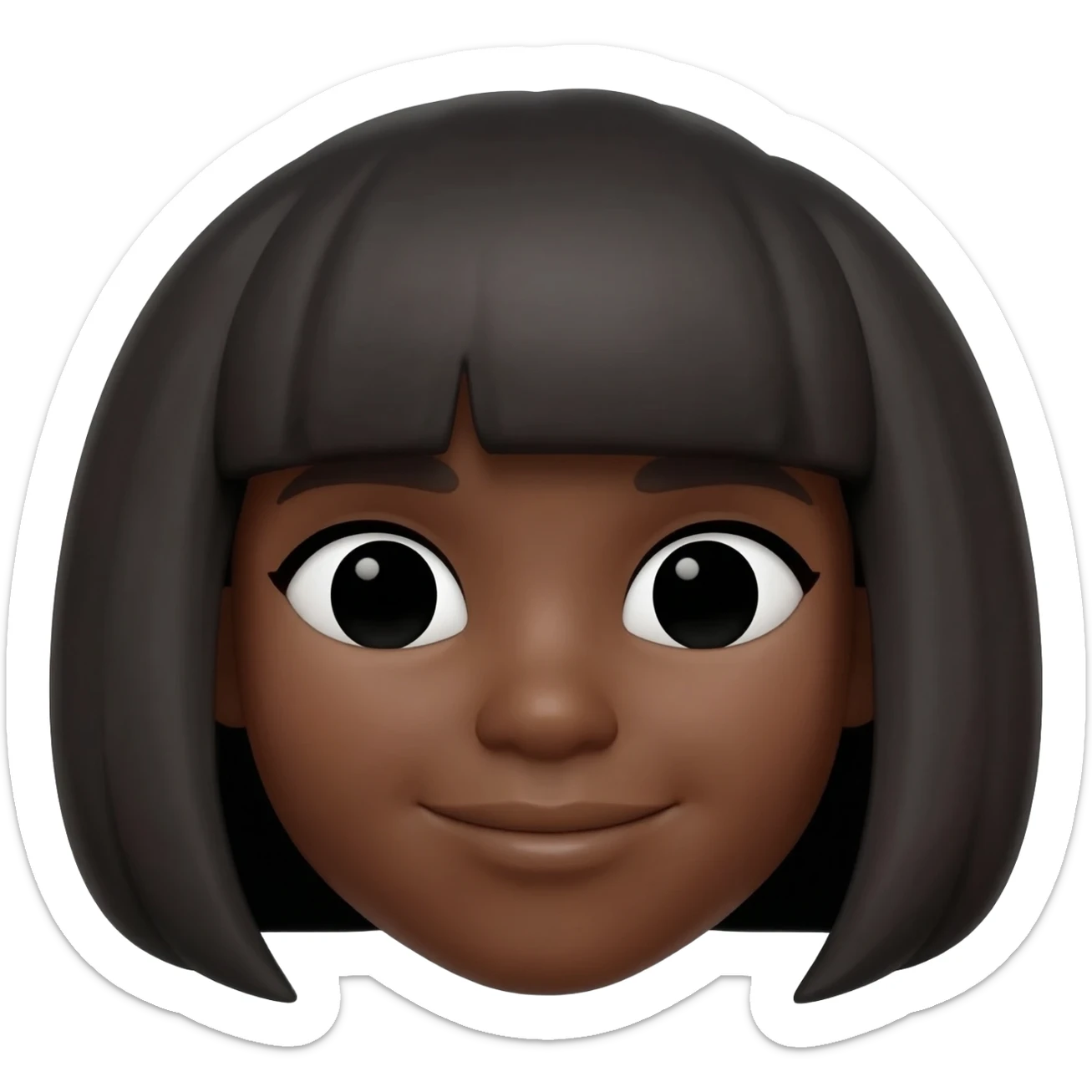 Dark skin memoji bob hair sticker