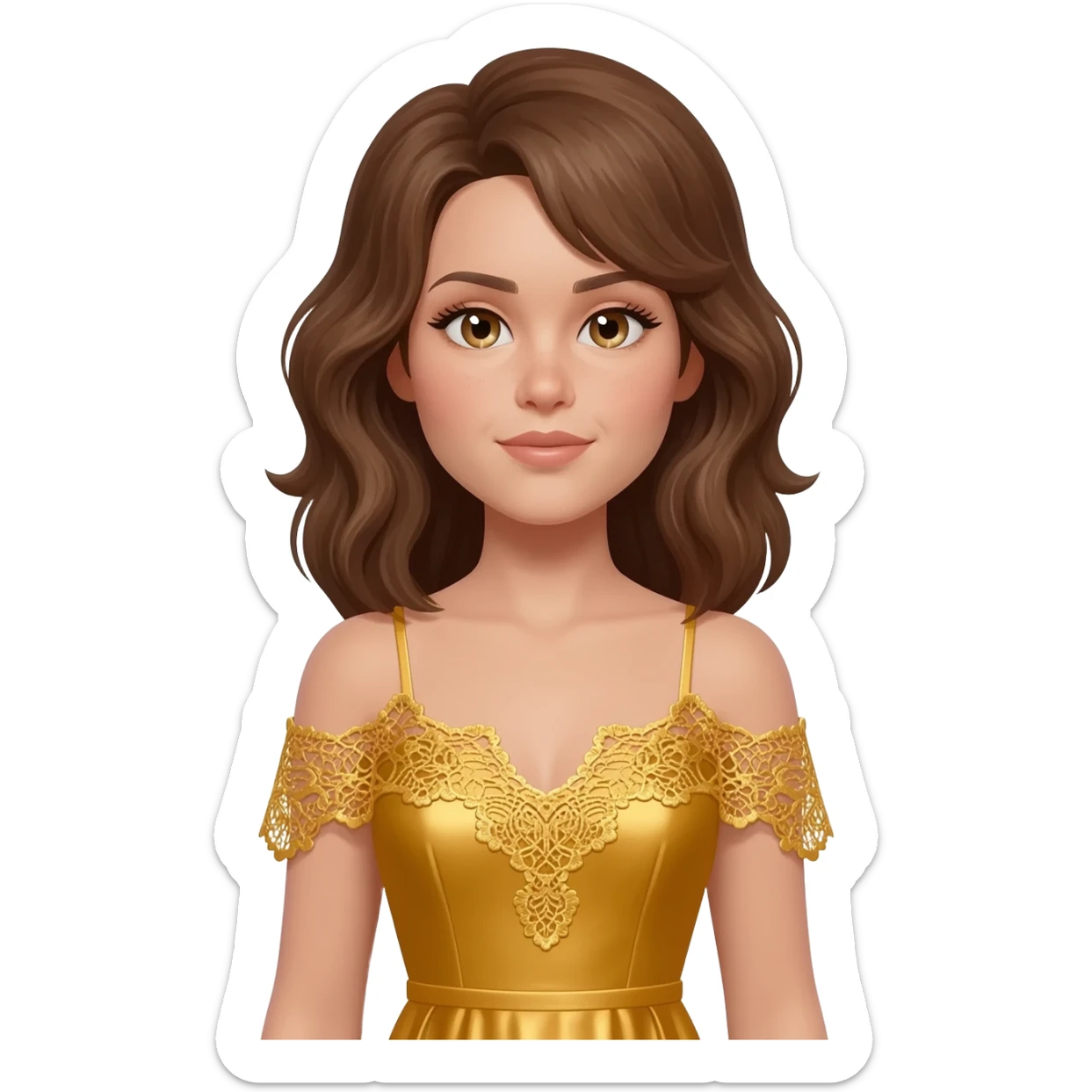 woman and golden sticker