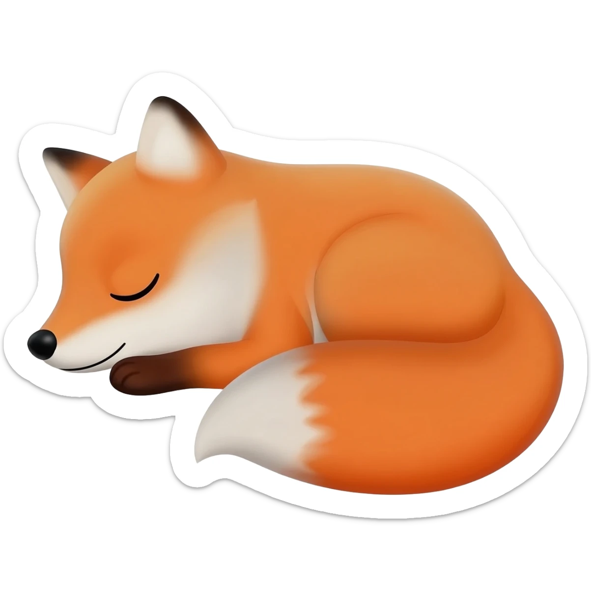 A full fox body sleeping. sticker