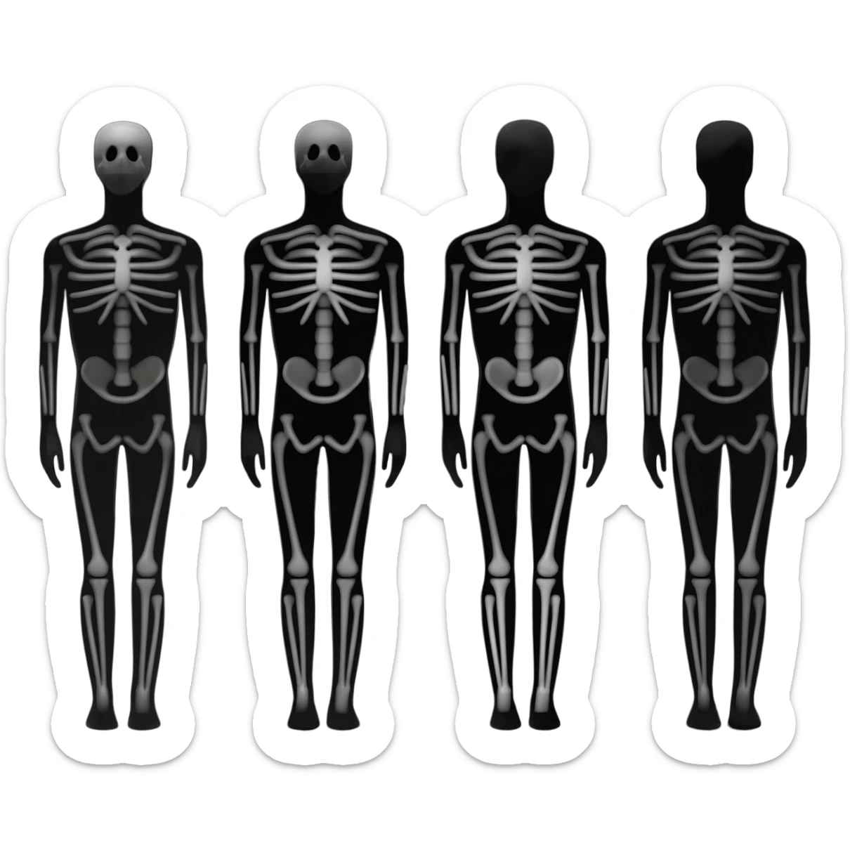 Skeleton made out of black men sticker