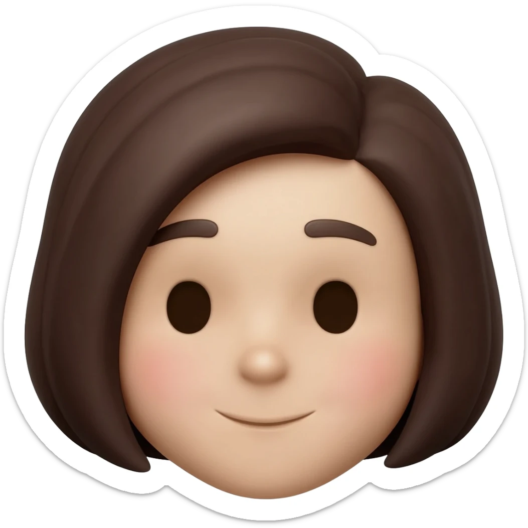 Brune aux cheveux court Memoji IOS  qui prend son temps sticker