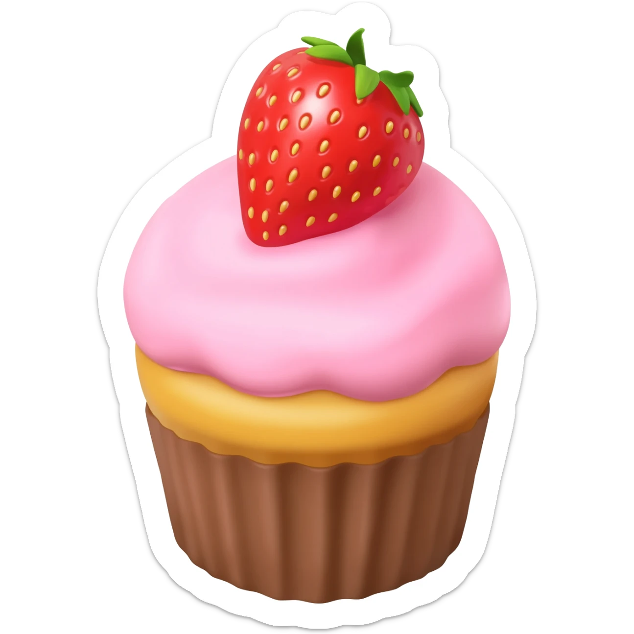 Cupcake with pink icing sticker