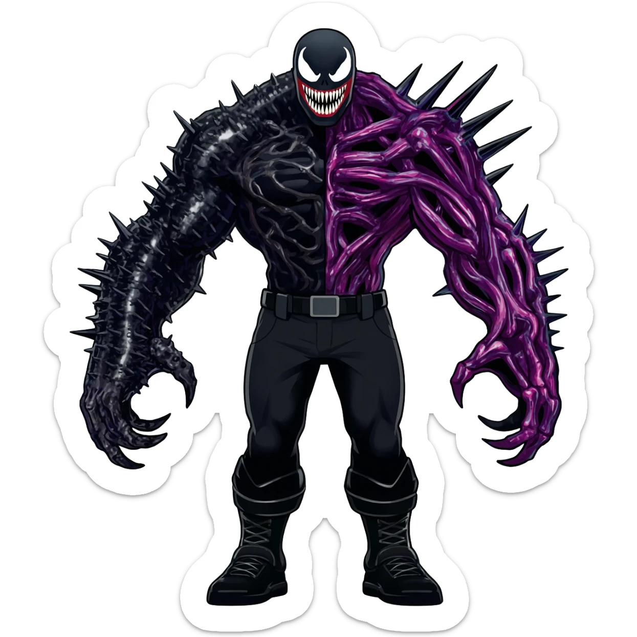 Handsome edgy spiky dark skeletal badass Venom-Xenomorph-Darkrai-Scizor-fusion, full body sticker