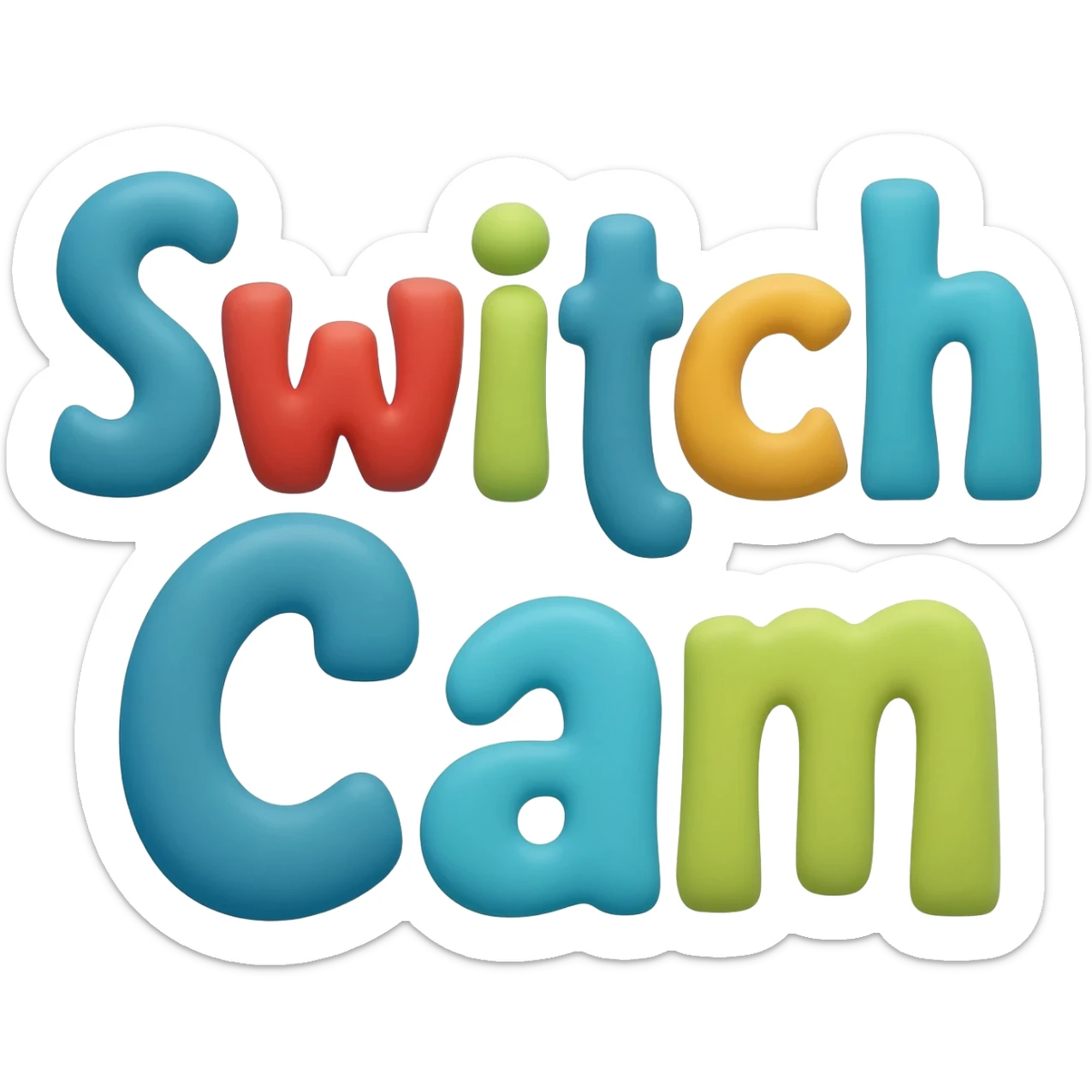 Fun words that say "Switch Cam" sticker
