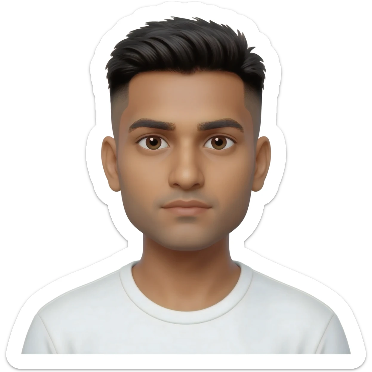 Indian man at 25 years old fade hair cut  sticker