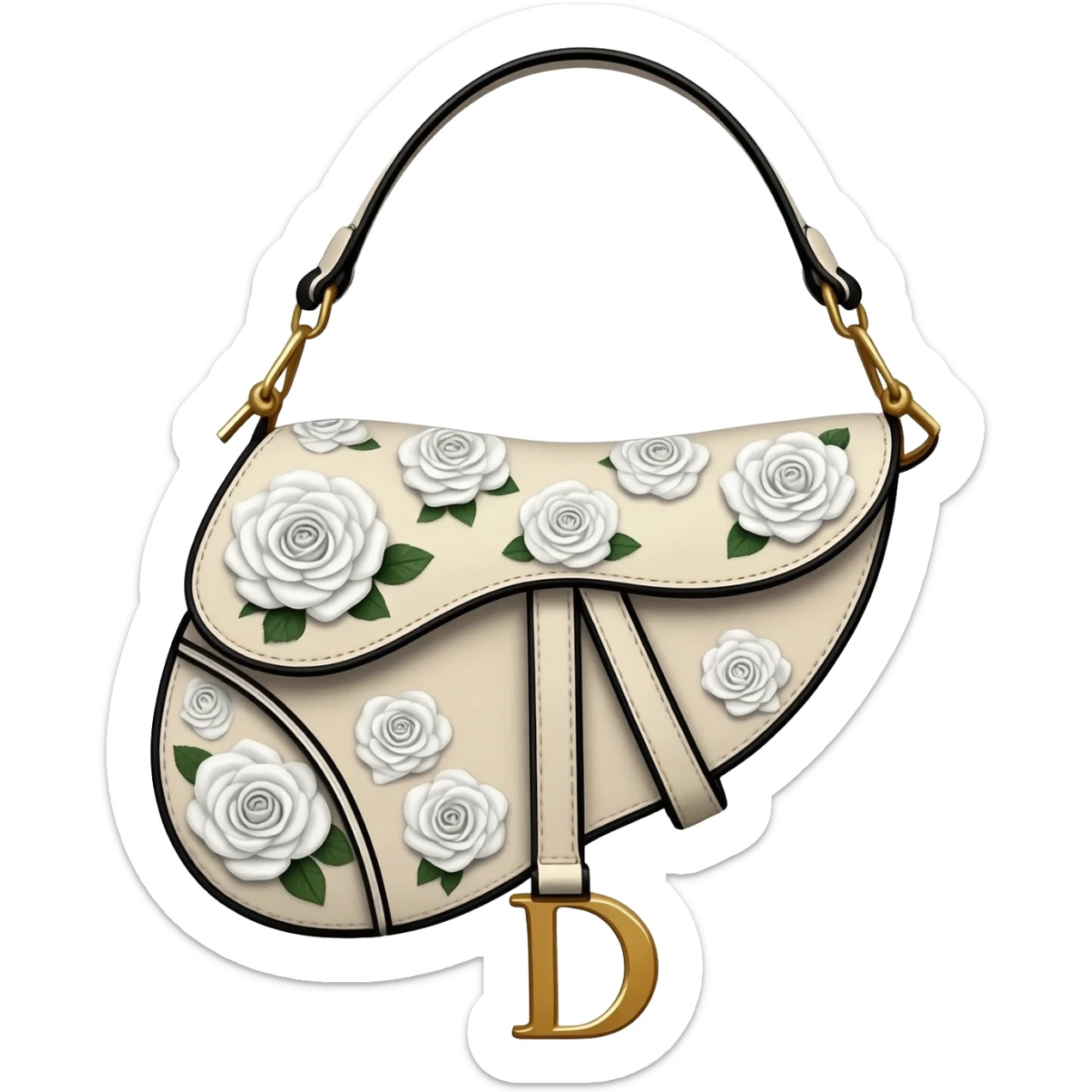 floral dior saddle bag sticker