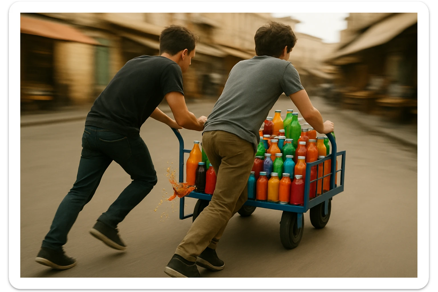 endi shu aravani bir balonchasi singan aka uka esa u ni yonida turganini yuzini ko'rsatmasdan tasvirla sticker