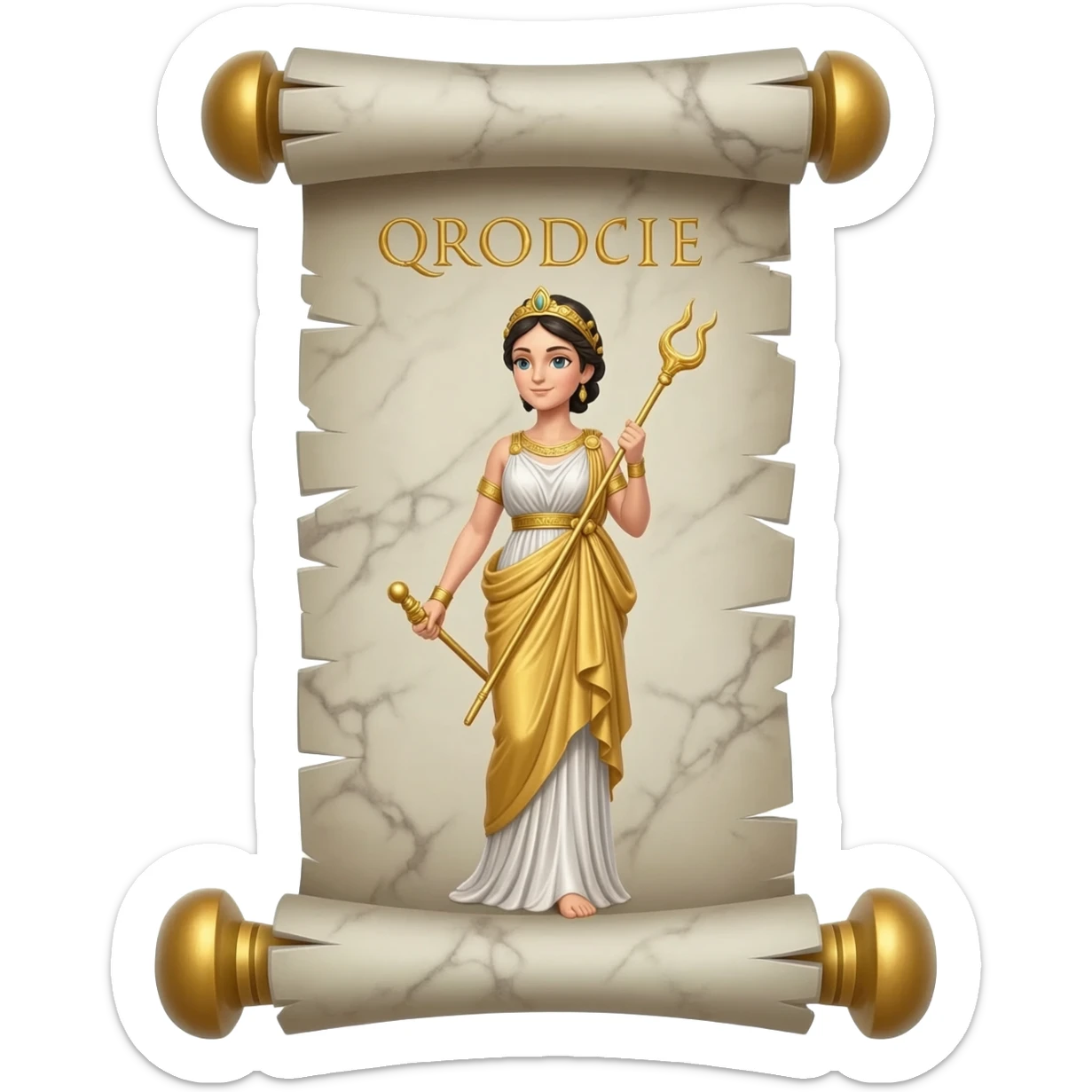 goddess aphrodite inspired scroll greek sticker