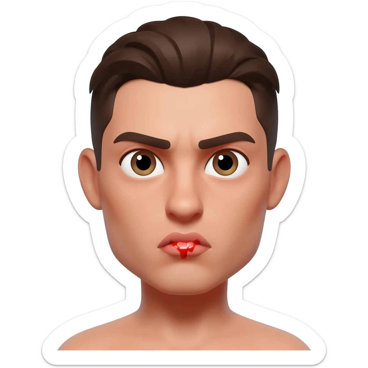 Lustful expression. Passionate sexual desire. physical cues like deep eye contact, dilated pupils, lip biting, and intense, targeted body language sticker