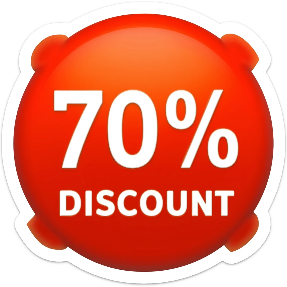 Crea un emoji de 70% de descuento sticker