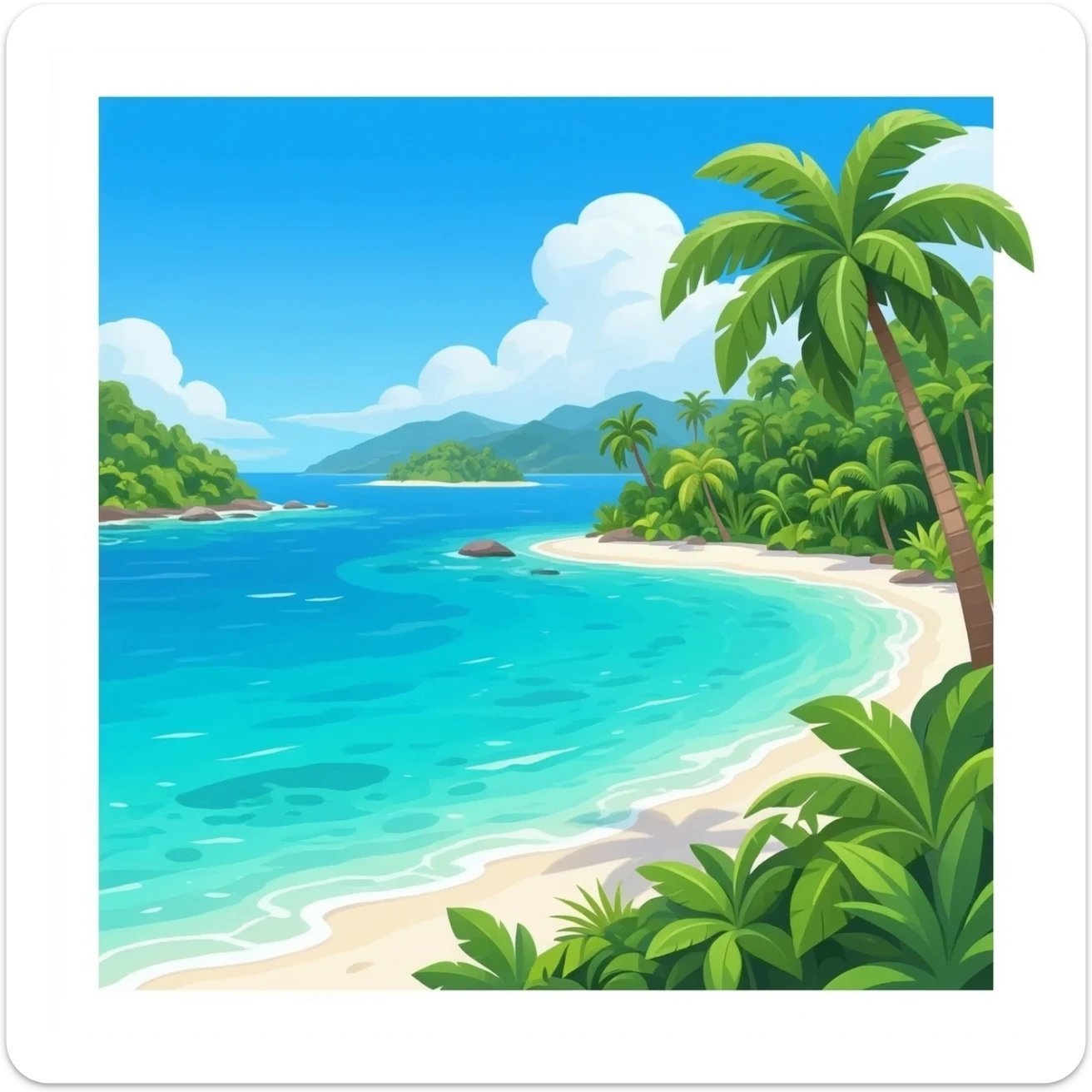 Island with beautiful sea without frame sticker