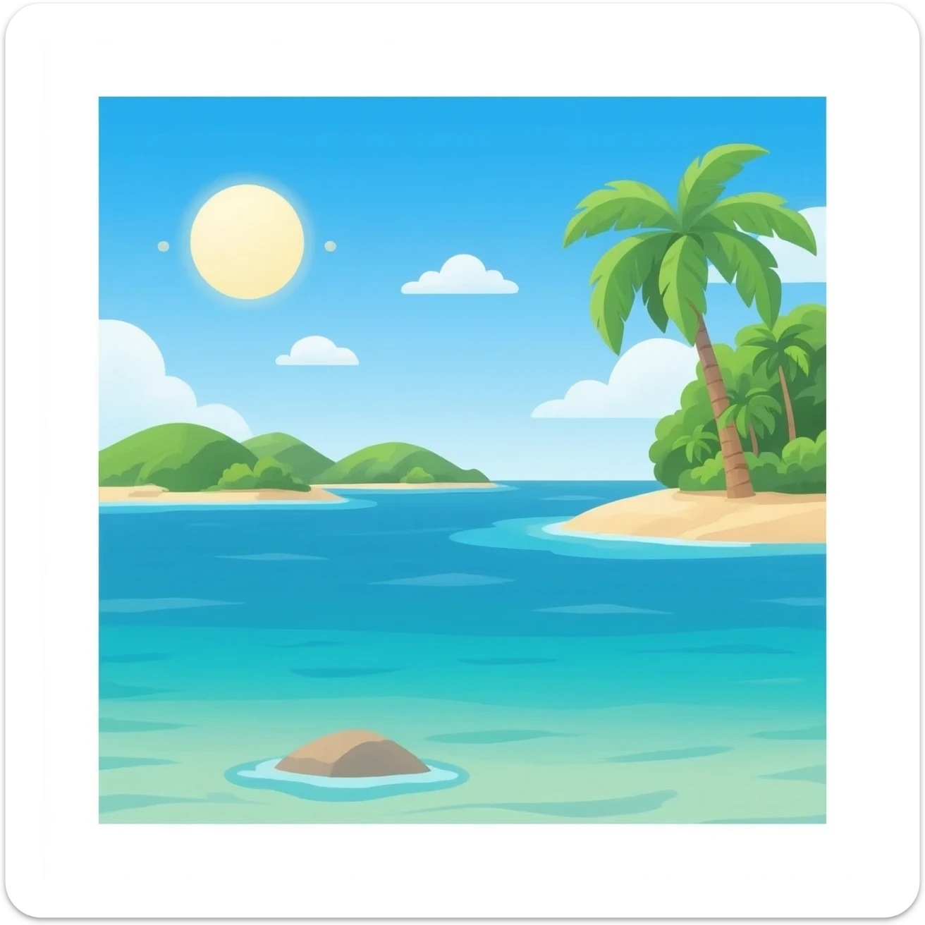 Island with beautiful sea sticker