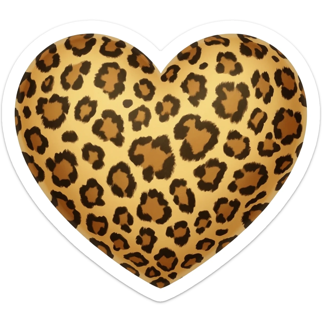 make a cunty cheetah print heart sticker