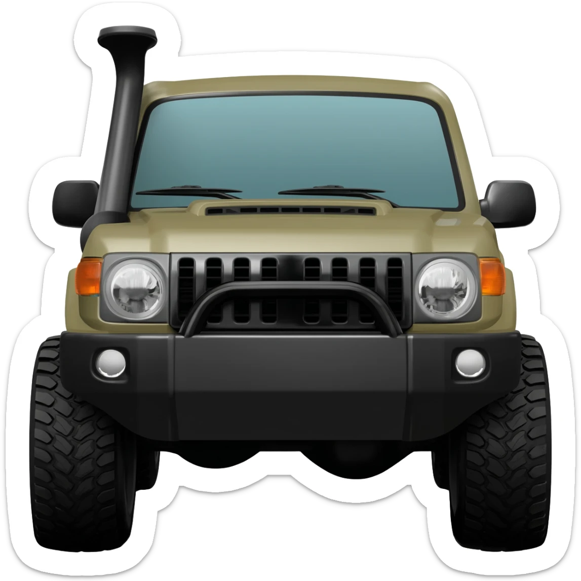 khaki car with 4WD snorkel sticker